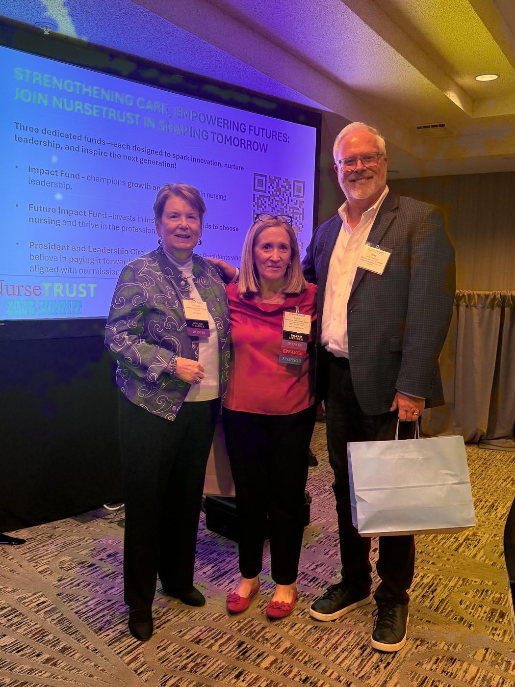 Attendees at an informational display