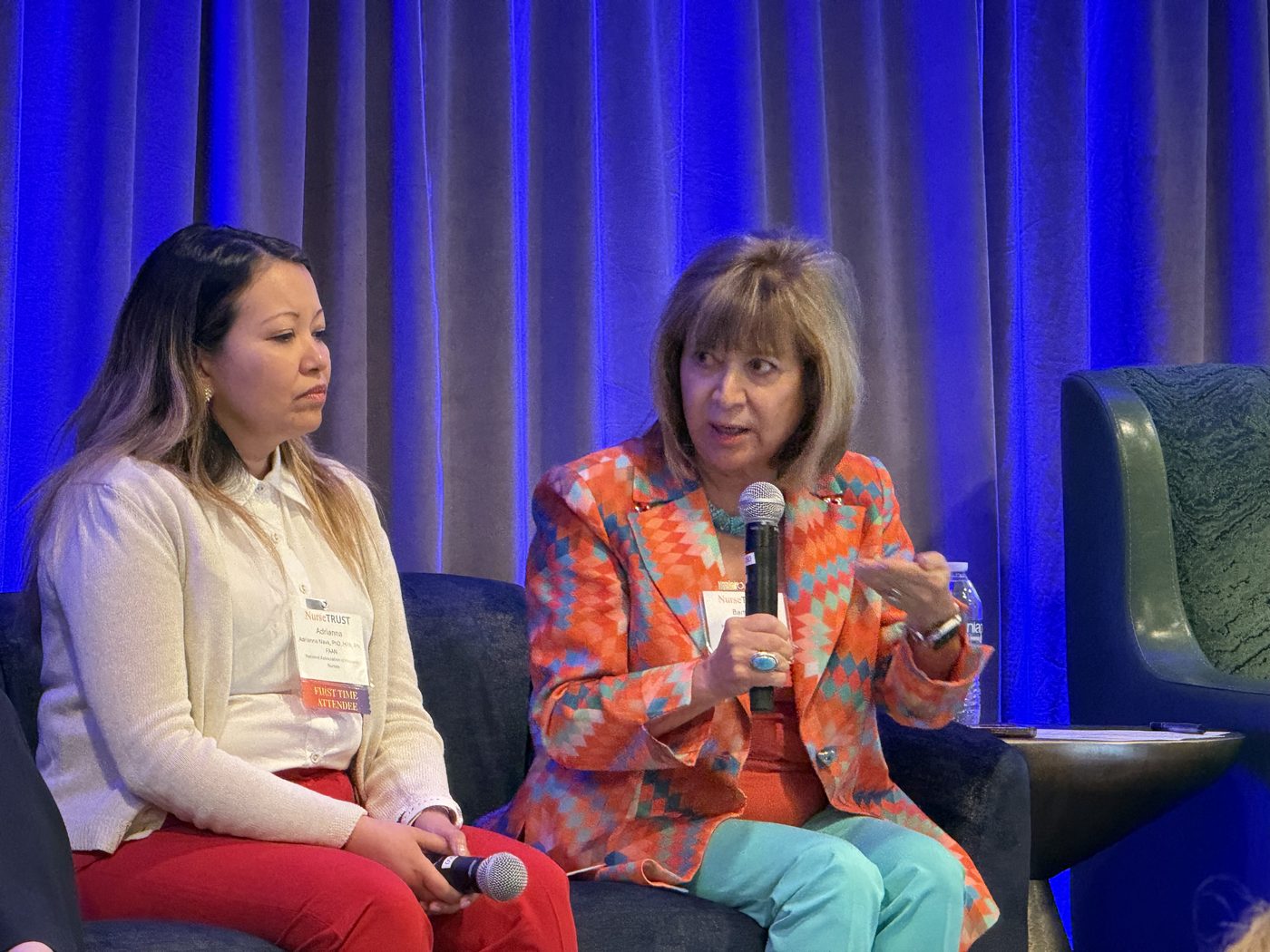 Panel speakers on stage